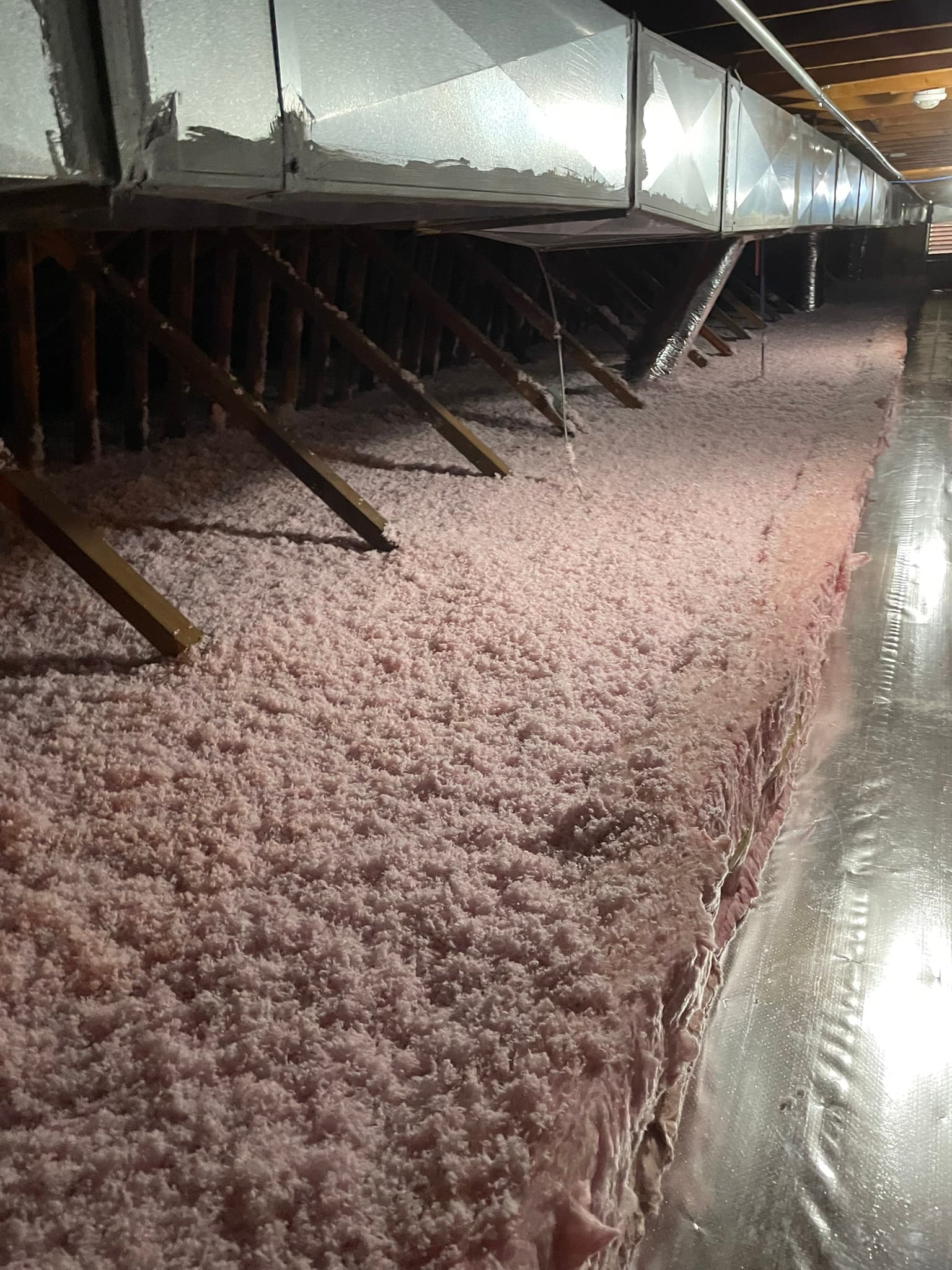 Blown-in Fiberglass Insulation before